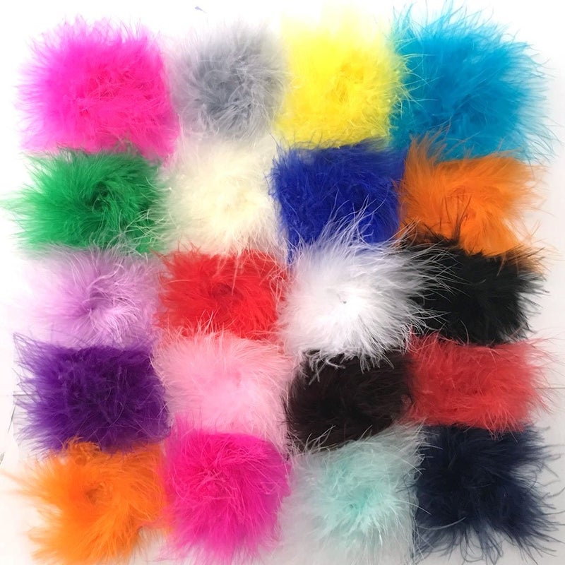 Yazon Marabou Feather Puffs DIY Crafting Feathers Circle Assorted Feathers Flower For Craft Headbands Making 18pcs - Image 1
